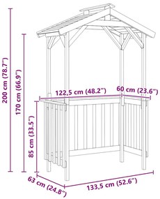 abrigo pra churrasqueira 133,5x63x200 cm em madeira de pinho tratada