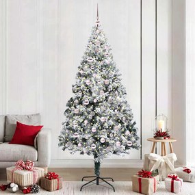 vidaXL Árvore de Natal Artificial Branco 240 cm PVC, Aço e Plástico