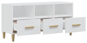 Móvel para TV 102x36x50 cm derivados madeira branco brilhante
