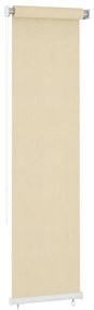 vidaXL Estore de rolo para exterior PEAD 60x230 cm cor creme