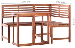 2 pcs conjunto bistrô em madeira de acácia maciça