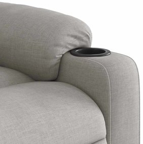 Poltrona massagens reclinável elétrica tecido cinzento-nublado