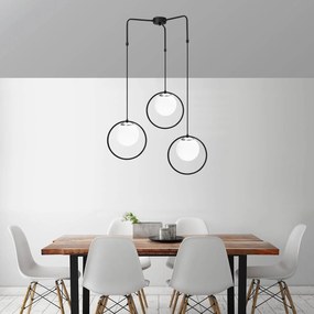 Candeeiro Chandelier Dolunay – Preto e Branco – Diâmetro 74 cm x Altur