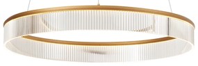 Candeeiro suspenso moderno latão 78cm incl. LED regulável em 3 níveis - Anello Chandelier Moderno