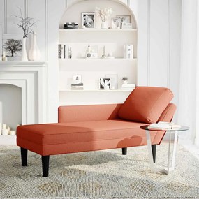 Chaise lounge com almofada tecido corduroy laranja