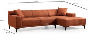 Sofá de Canto Petra – Laranja – 145 x 250 cm