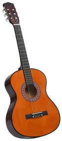 70120 vidaXL Guitarra clássica iniciantes/crianças 3/4 36" madeira de tilia