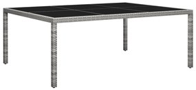Mesa de jantar p/ exterior 200x150x74 cm vime PE cinzento