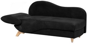 Chaise-longue à esquerda de 2 lugares com arrumação em veludo preto MERI Beliani