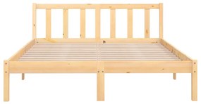 Estrutura de cama 140x190 cm pinho maciço