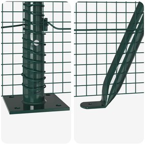 Cerca de Fio Soldado com 13 Postes com Flange Verde 0.4x25 m Aço