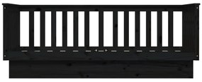 Sofá-cama 75x190 cm madeira de pinho maciça preto