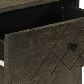 Mesa de cabeceira 50x33x60 cm madeira de mangueira maciça preto