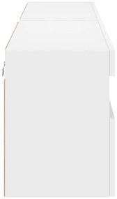 Móveis de parede p/ TV com luzes LED 2 pcs 80x30x40 cm branco