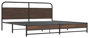 Estrutura cama sem colchão 200x200cm metal carvalho castanho