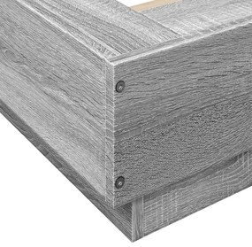 Estrutura de cama 180x200 cm derivados de madeira cinza sonoma