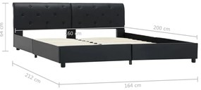 Estrutura de cama 160x200 cm couro artificial preto
