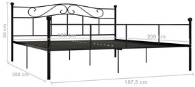 Estrutura de cama em metal 180x200 cm preto