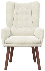 Poltrona Relaxante em Veludo Creme