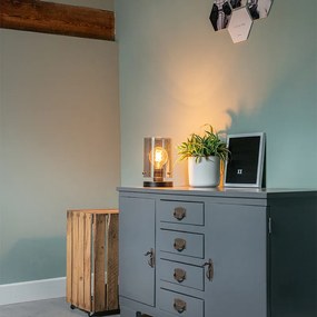 Candeeiro de mesa design preto com vidro fumê - Dome