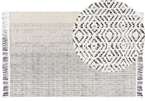 Tapete de lã branca e cinzenta 160 x 230 cm OMERLI Beliani