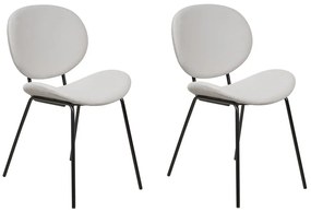 Conjunto de 2 cadeiras de jantar em veludo cinzento claro LUANA Beliani