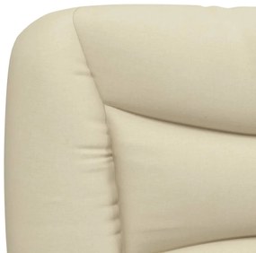 Estrutura de cama sem colchão 160x200 cm tecido cor creme