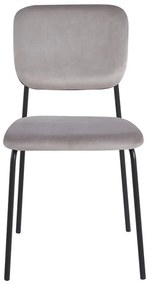 Cadeira Selin Black Veludo - Cinza