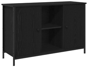 vidaXL Cabinet de TV Carvalho Negro 101x35x65 cm Madeira Derivada e Aço
