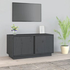 vidaXL Móvel de TV 80x35x40,5 cm madeira de pinho maciça cinzento