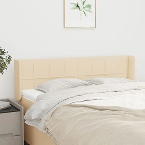 Cabeceira de cama c/ abas tecido 147x16x78/88 cm creme
