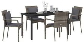 Conjunto de Cadeiras de Jardim 5 pcs Cinzeto 140 x 70 x 73 cm