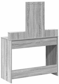 Mesa de Maquilhagem vidaXL com luzes LED Cinzento Sonoma 100x41x140 cm