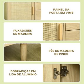 Aparador Vici em Vime de 80 cm - Design Natura
