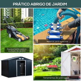 Outsunny Abrigo de Jardim Exterior Abrigo e Jardim Metálico para Armaz