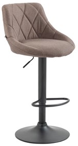 Banco de bar Lazio em tecido e com estrutura preta 46 x 83-104 x 49 cm Castanho acinzentado