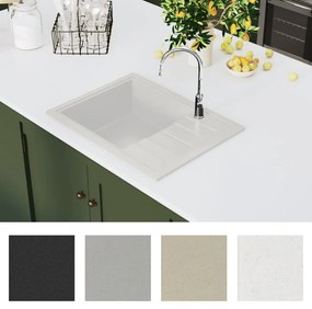 Lava-louça cozinha orifício extravasamento oval granito branco