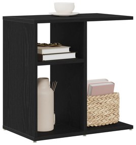Mesa de Apoio vidaXL Preta em Madeira de Carvalho 50x30x50 cm
