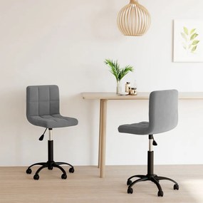 vidaXL Cadeiras de jantar giratórias 2 pcs veludo cinzento-escuro