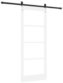 Conjunto de Porta Deslizante vidaXL com Conjuntos de Ferragens Branca