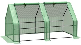 Outsunny Estufa de Jardim Terraço 180x90x90 cm Tipo Casa Tubo de Aço com 2 Janelas Estufa Pequena para Cultivo de Plantas Verde | Aosom Portugal