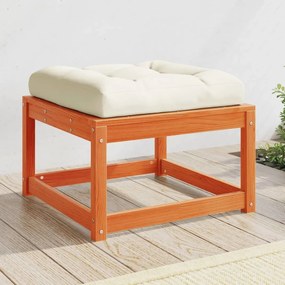 vidaXL Apoio de pés p/ jardim c/ almofadões pinho maciço castanho-mel