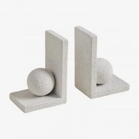 Suporte Para Livros Em Cimento Wobil Branco - Sklum