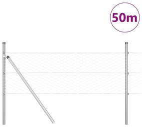 Cerca Hexagonal vidaXL 0.8x50 m Aço Galvanizado