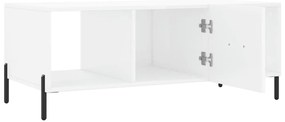 Mesa de centro 102x50x40 cm madeira processada branco brilhante