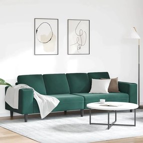 vidaXL Sofá de Sala de Estar Verde Escuro 250 x 77 x 76 cm