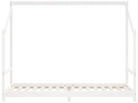 Estrutura de cama infantil 2x(80x200) cm pinho maciço branco