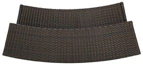 5 pcs conjunto de bar para jardim com almofadões castanho