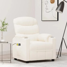 vidaXL Poltrona de massagens elevatória couro artificial cor creme