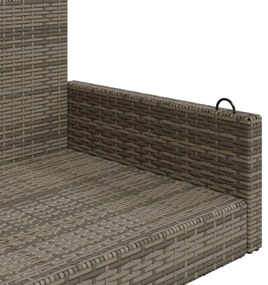 Banco baloiço 119x56x48 cm vime PE cinzento